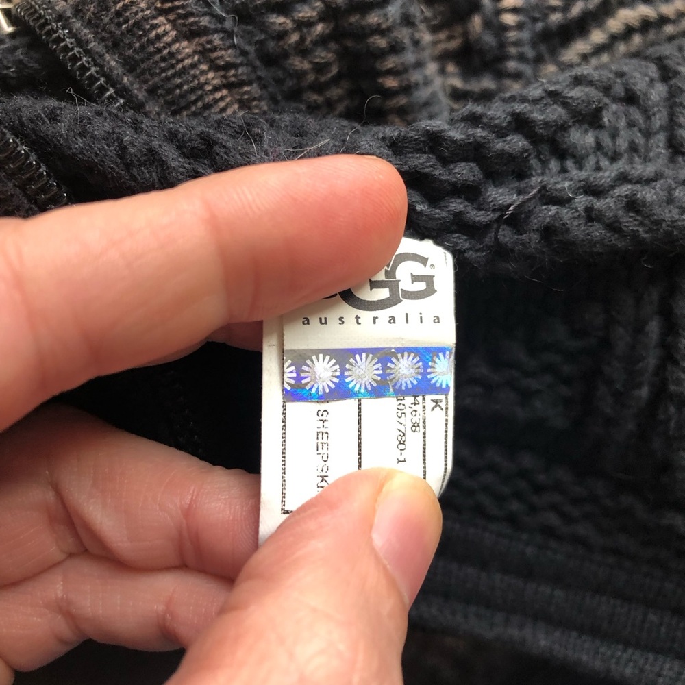 Ugg Knit Boots Patchwork Tall Black Bleached Full… - image 6